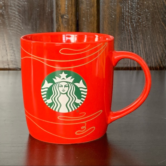 Starbucks 12oz Red & Green Holiday Mug Set 2020 Mermaid Logo with Swirl - Picture 3 of 16